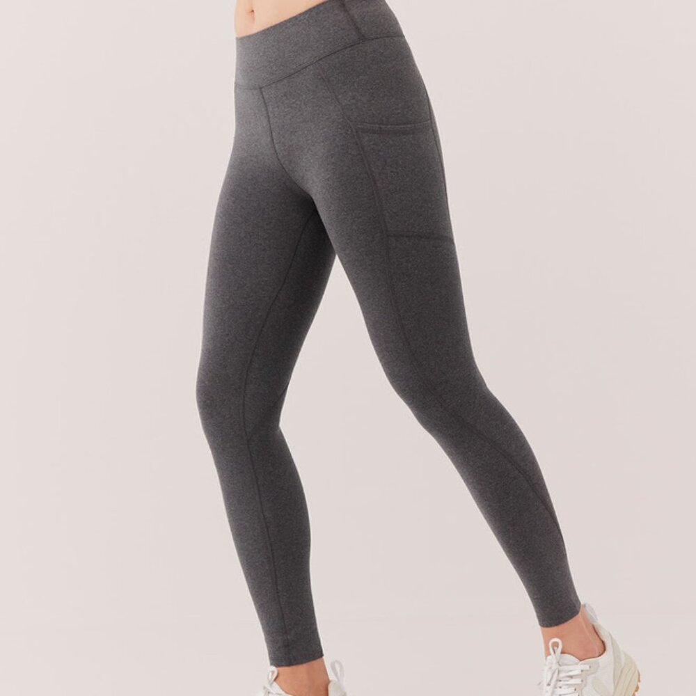 Organic Cotton Pocket Leggings - Charcoal Heather